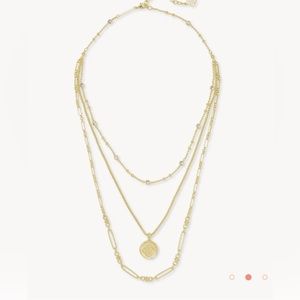 Medallion Coin Multi Strand Necklace in Gold